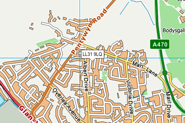 LL31 9LQ map - OS VectorMap District (Ordnance Survey)