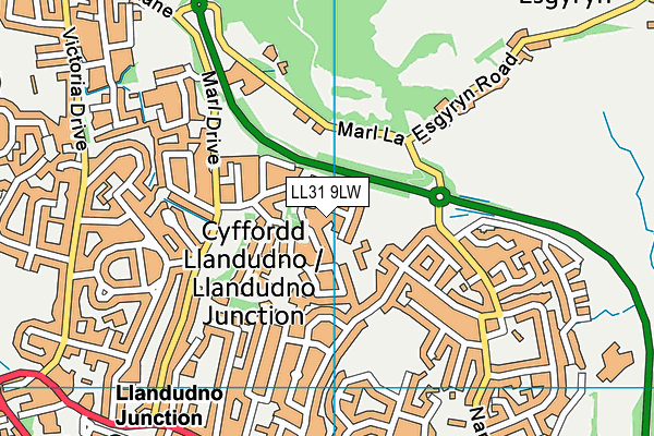 LL31 9LW map - OS VectorMap District (Ordnance Survey)