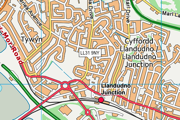 LL31 9NY map - OS VectorMap District (Ordnance Survey)
