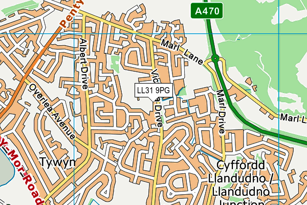 LL31 9PG map - OS VectorMap District (Ordnance Survey)