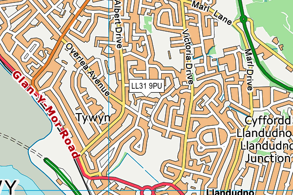 LL31 9PU map - OS VectorMap District (Ordnance Survey)