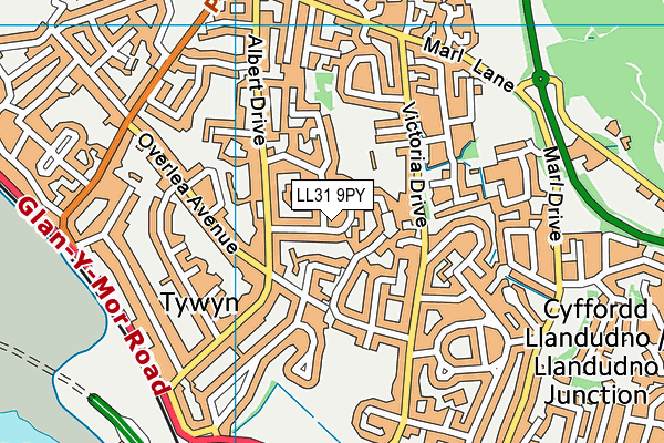 LL31 9PY map - OS VectorMap District (Ordnance Survey)