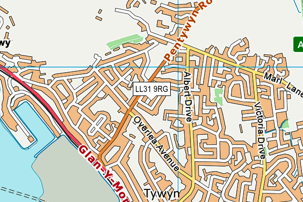LL31 9RG map - OS VectorMap District (Ordnance Survey)