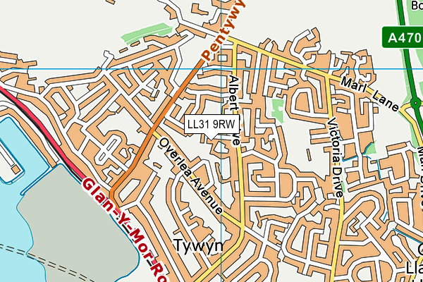 LL31 9RW map - OS VectorMap District (Ordnance Survey)