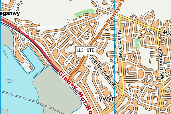 LL31 9TE map - OS VectorMap District (Ordnance Survey)