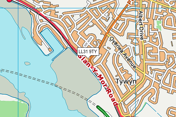 LL31 9TY map - OS VectorMap District (Ordnance Survey)