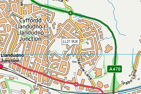LL31 9UX map - OS VectorMap District (Ordnance Survey)