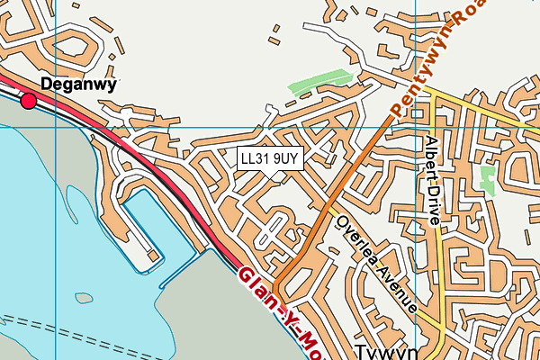 LL31 9UY map - OS VectorMap District (Ordnance Survey)