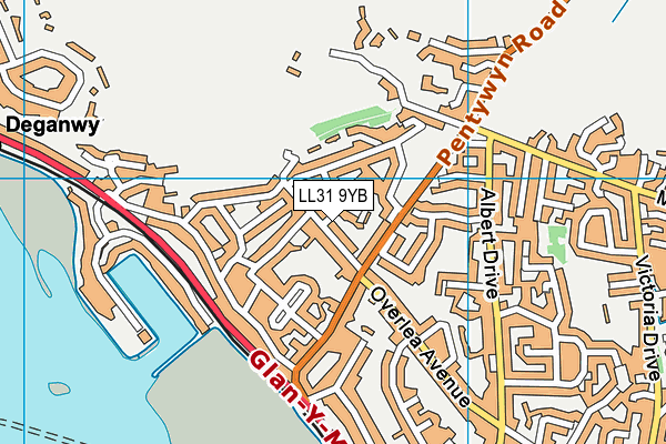 Ysgol Deganwy map (LL31 9YB) - OS VectorMap District (Ordnance Survey)