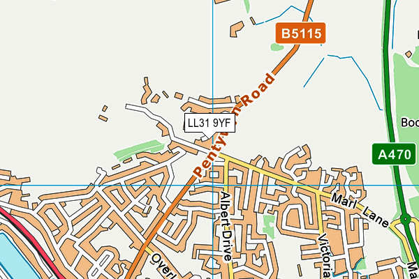 LL31 9YF map - OS VectorMap District (Ordnance Survey)