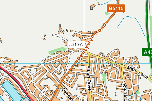 LL31 9YJ map - OS VectorMap District (Ordnance Survey)
