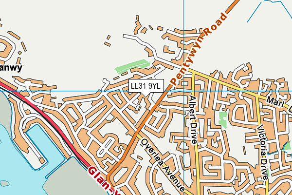 LL31 9YL map - OS VectorMap District (Ordnance Survey)
