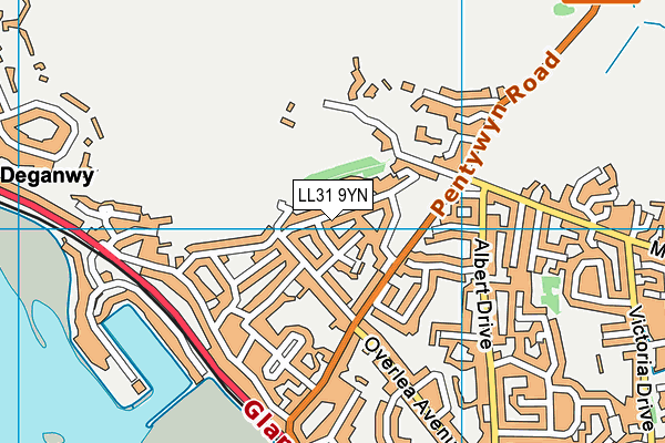 LL31 9YN map - OS VectorMap District (Ordnance Survey)