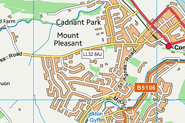 LL32 8AJ map - OS VectorMap District (Ordnance Survey)
