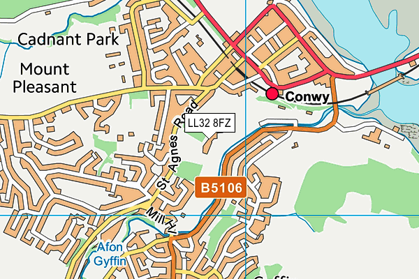 LL32 8FZ map - OS VectorMap District (Ordnance Survey)
