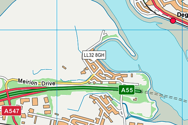 LL32 8GH map - OS VectorMap District (Ordnance Survey)