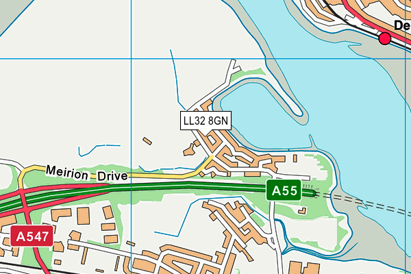 LL32 8GN map - OS VectorMap District (Ordnance Survey)