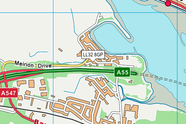 LL32 8GP map - OS VectorMap District (Ordnance Survey)