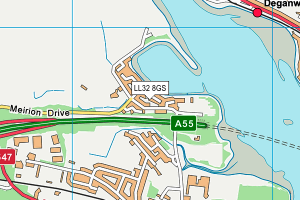 LL32 8GS map - OS VectorMap District (Ordnance Survey)