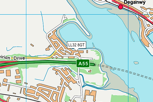 LL32 8GT map - OS VectorMap District (Ordnance Survey)