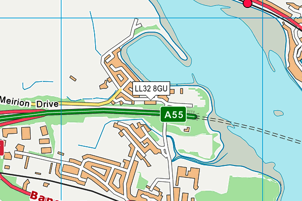 LL32 8GU map - OS VectorMap District (Ordnance Survey)