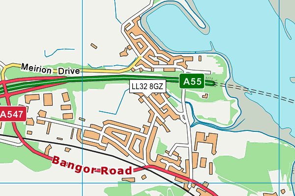 LL32 8GZ map - OS VectorMap District (Ordnance Survey)