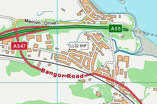 LL32 8HF map - OS VectorMap District (Ordnance Survey)