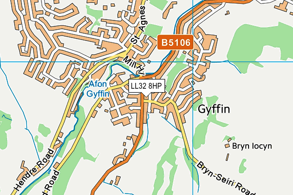 LL32 8HP map - OS VectorMap District (Ordnance Survey)
