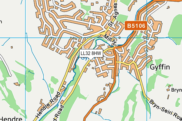 LL32 8HW map - OS VectorMap District (Ordnance Survey)