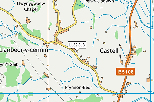 LL32 8JB map - OS VectorMap District (Ordnance Survey)