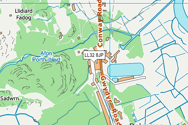 LL32 8JP map - OS VectorMap District (Ordnance Survey)