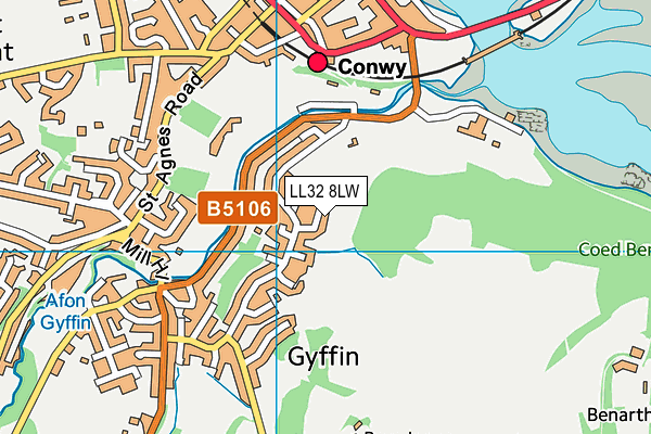 LL32 8LW map - OS VectorMap District (Ordnance Survey)