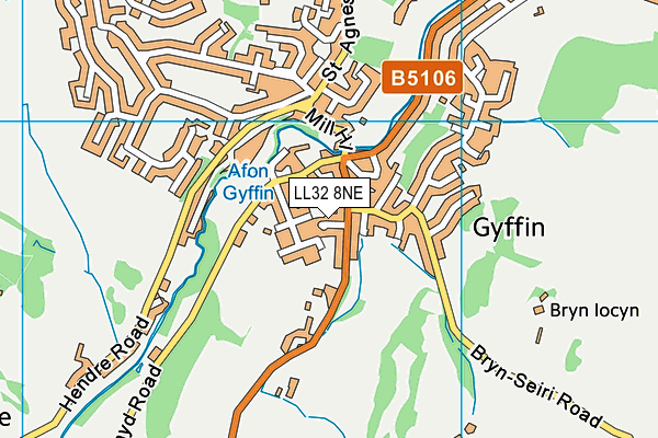 LL32 8NE map - OS VectorMap District (Ordnance Survey)