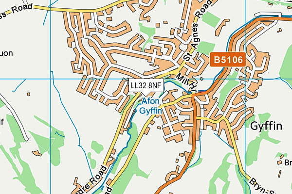 LL32 8NF map - OS VectorMap District (Ordnance Survey)