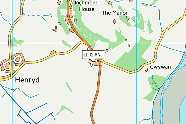LL32 8NJ map - OS VectorMap District (Ordnance Survey)