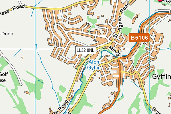 LL32 8NL map - OS VectorMap District (Ordnance Survey)