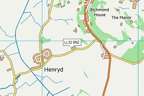 LL32 8NZ map - OS VectorMap District (Ordnance Survey)