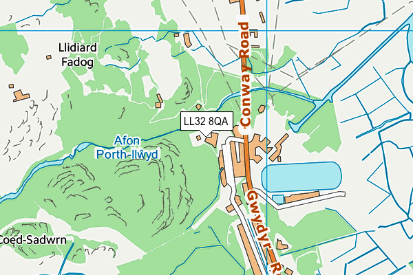 LL32 8QA map - OS VectorMap District (Ordnance Survey)