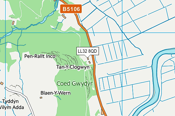 LL32 8QD map - OS VectorMap District (Ordnance Survey)