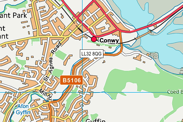 LL32 8QG map - OS VectorMap District (Ordnance Survey)