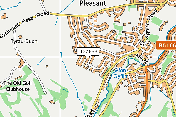 LL32 8RB map - OS VectorMap District (Ordnance Survey)