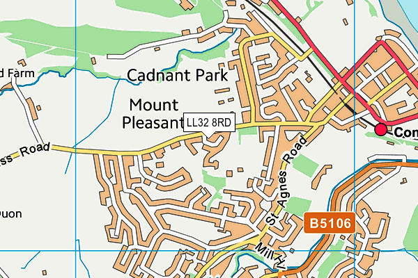 LL32 8RD map - OS VectorMap District (Ordnance Survey)