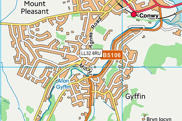 LL32 8RU map - OS VectorMap District (Ordnance Survey)