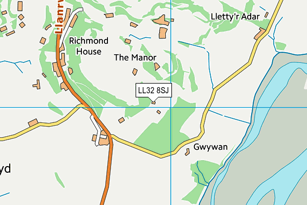 LL32 8SJ map - OS VectorMap District (Ordnance Survey)