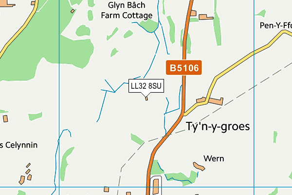 LL32 8SU map - OS VectorMap District (Ordnance Survey)