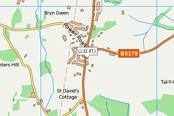 LL32 8TJ map - OS VectorMap District (Ordnance Survey)