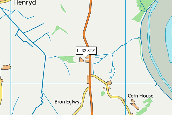 LL32 8TZ map - OS VectorMap District (Ordnance Survey)