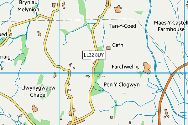 LL32 8UY map - OS VectorMap District (Ordnance Survey)