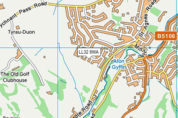 LL32 8WA map - OS VectorMap District (Ordnance Survey)