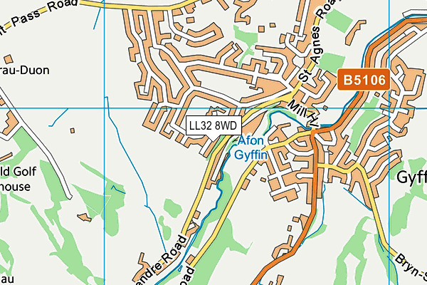 LL32 8WD map - OS VectorMap District (Ordnance Survey)